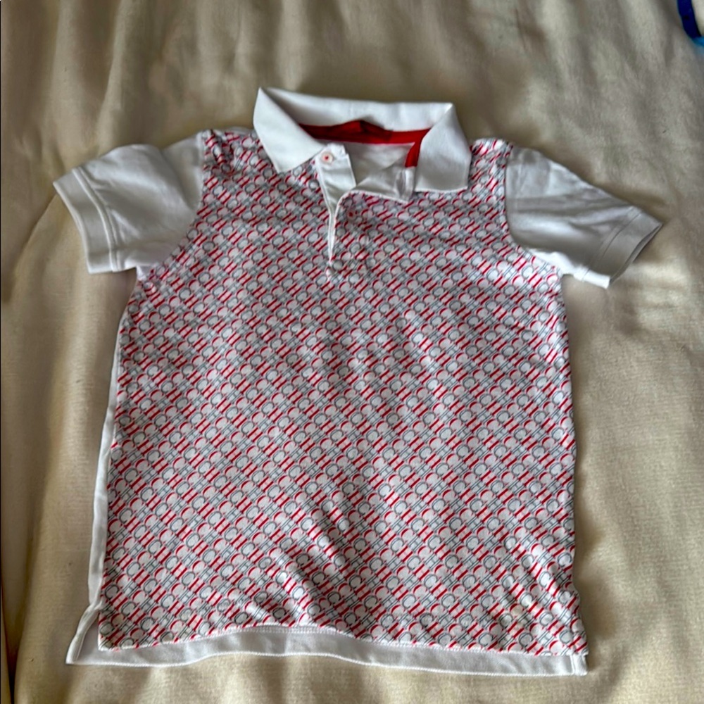 Authentic Carolina Herrera Red and White Patterned 👕 boys size 6